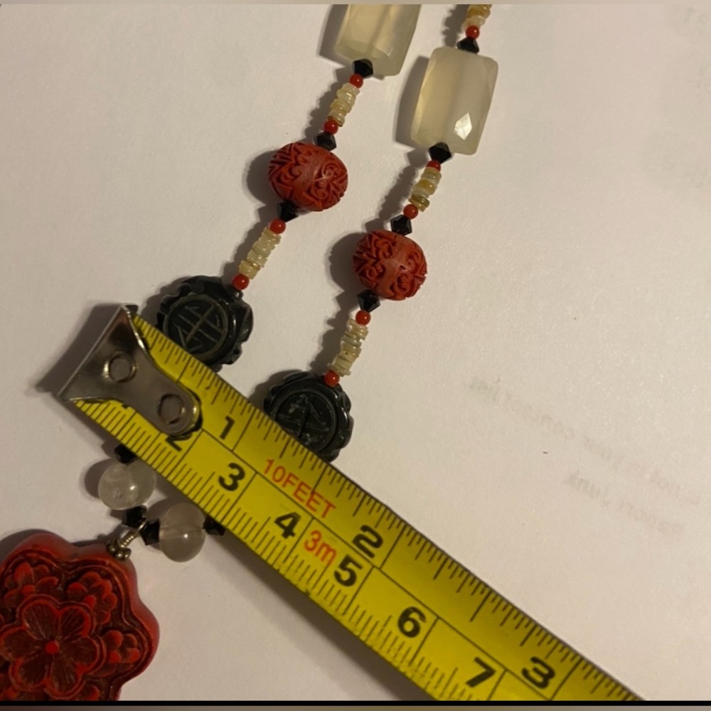 Artisan Cinnabar & More Bead Necklace #7712 ❤️🔥 - Picture 6 of 11